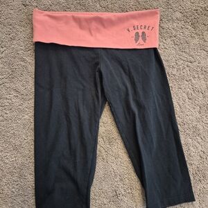 Victoria's Secret Capri Leggings with Black and Coral